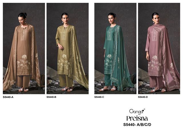 Ganga preisna 5440 bandini dress material wholesale